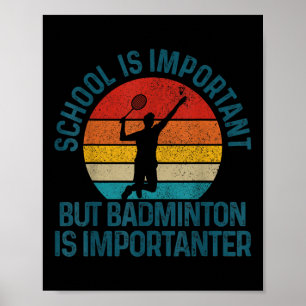 Poster Volant de Badminton Vintage Citation Cadeau Drôle