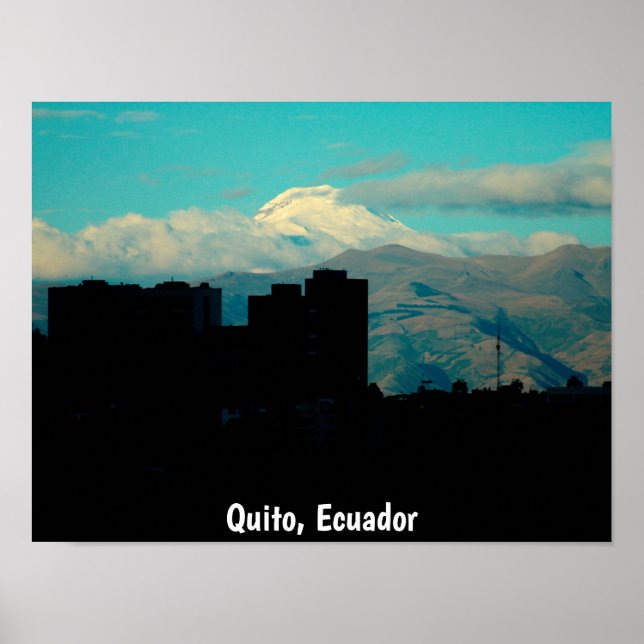 Poster Volcan Cayambe, Quito, Equateur (Devant)