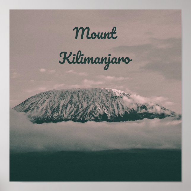 Poster Volcan de neige du Kilimandjaro en Tanzanie Afriqu (Devant)