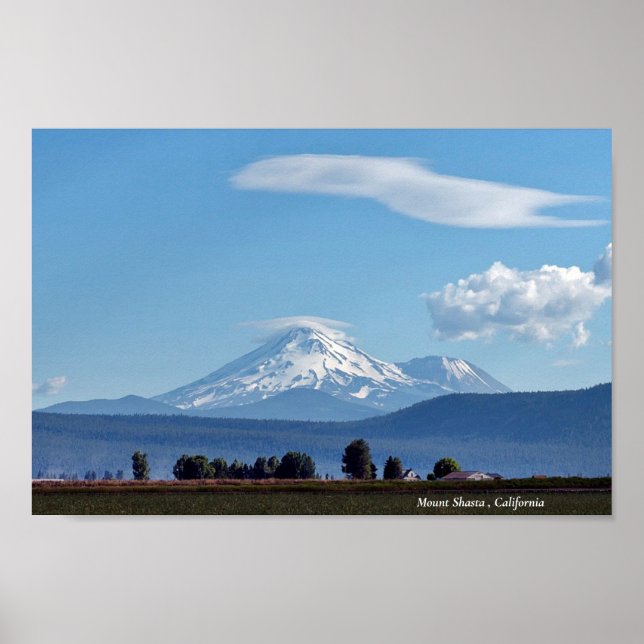 Poster Volcan du mont Shasta Californie (Devant)