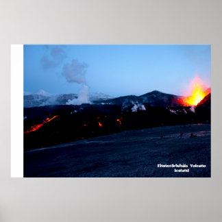 Poster Volcan Fimmvörðuháls en Islande