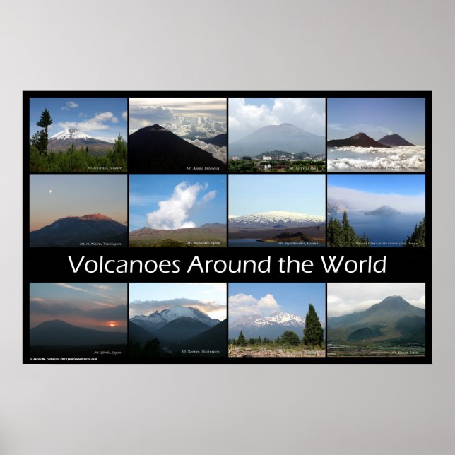 Poster Volcans autour du monde (Devant)