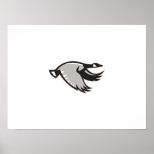 Poster Voler d'oie du Canada rétro