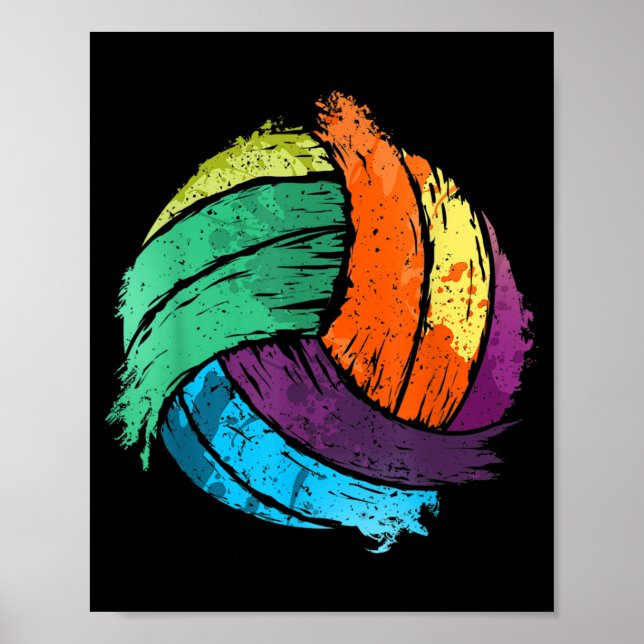Poster Volley-ball Art For Boys Girls (Devant)