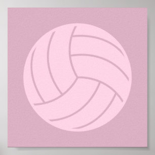 Poster Volley-ball Art Pink ou CUSTOM COLOR