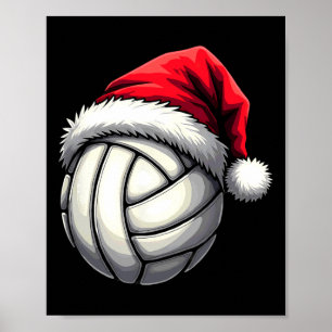 Poster Volley-ball de Noël Santa Hat