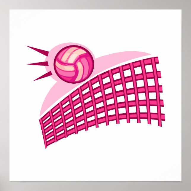 Poster Volley-ball et net (Devant)