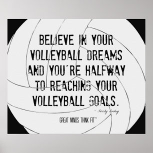 Poster Volley-ball motivationnel Imprimer 020 Noir et bla