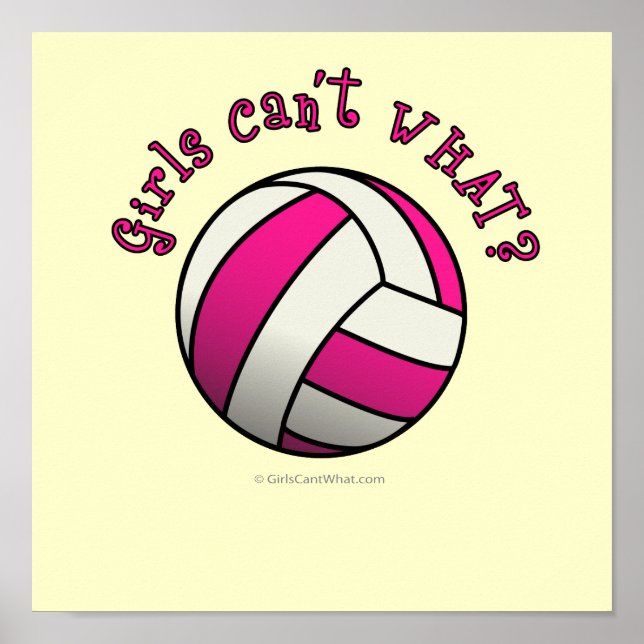 Poster Volley-ball rose (Devant)