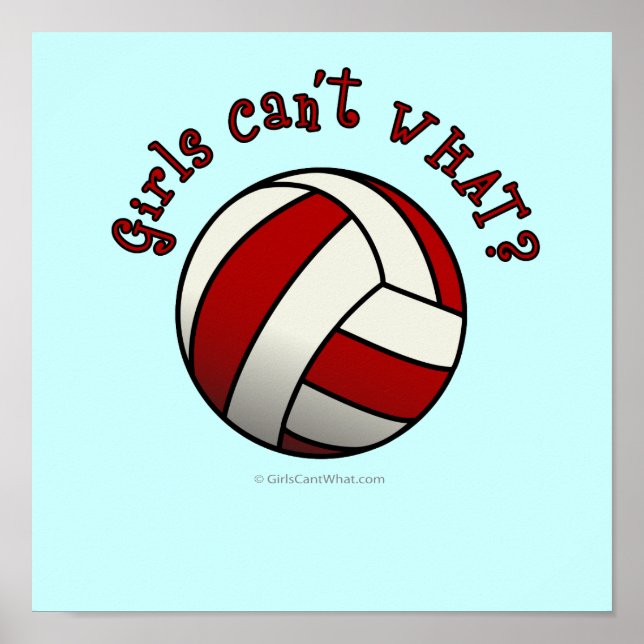 Poster Volley-ball rouge (Devant)