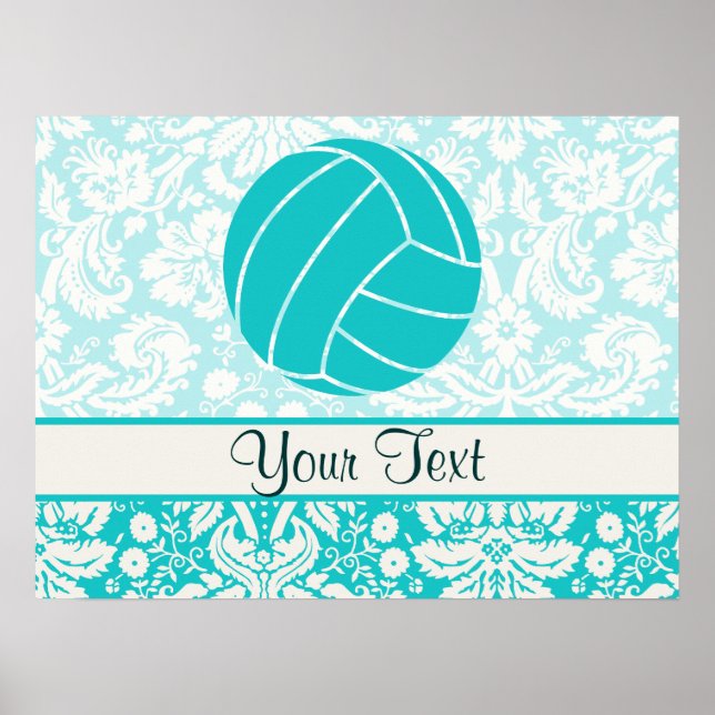 Poster Volley-ball turquoise (Devant)