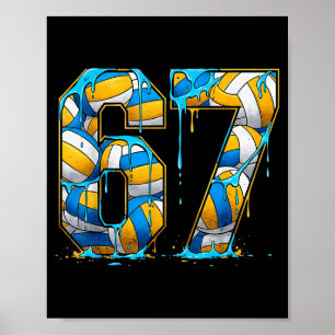 Poster Volleyball 67 Six Seven Sport Drôle Gen Alpha Z Mo