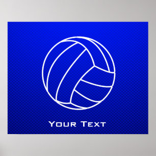 Poster Volleyball bleu profond