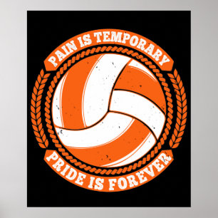 Poster Volleyball - Douleur Fierté Temporaire Pour Toujou