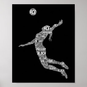 Poster Volleyball Girl Women Youth Player 