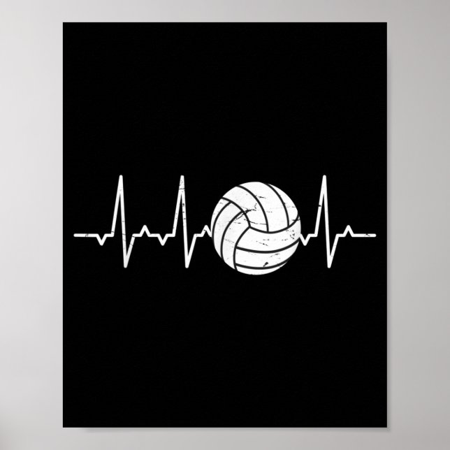 Poster Volleyball Heartbeat Cute Fun (Devant)