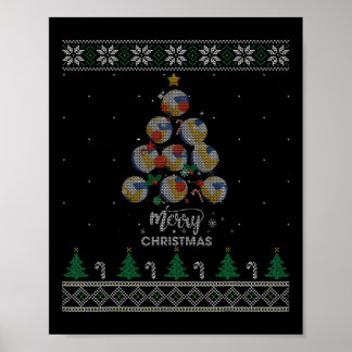 Poster Volleyball Noël Arbre Noël Cadeau De Noël Pour Vol