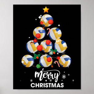 Poster Volleyball Noël Arbre Noël Cadeau De Noël Pour Vol