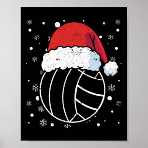 Poster Volleyball Santa Claus Casquette Sports Noël Pjs X