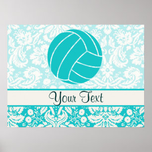 Poster Volleyball turquoise