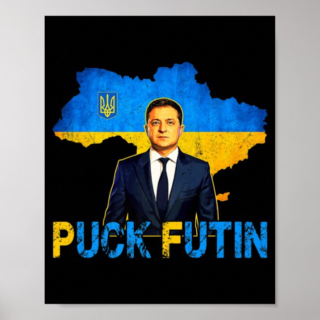 Poster Volodymyr Zelensky Puck Futin Mème Je Me Trouve Av (Devant)