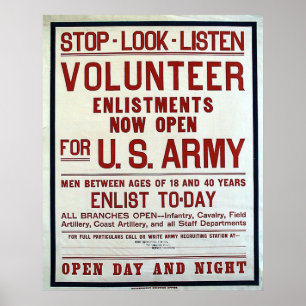 Poster Volontaire - l'armée américaine