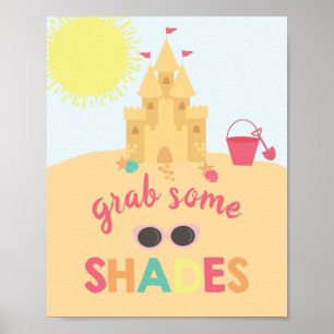 Poster Vols de soleil d'anniversaire de plage en faveur S