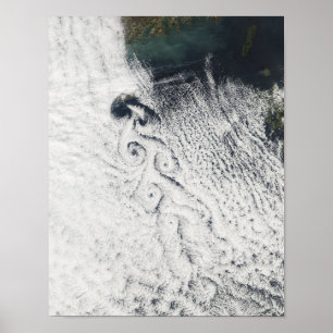 Poster Von Karmann nuages vortices