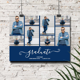 Poster von Multi Foto Navy Blue Graduation Party