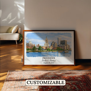 Poster von Providence Rhode Island, Aquarell, Maßa