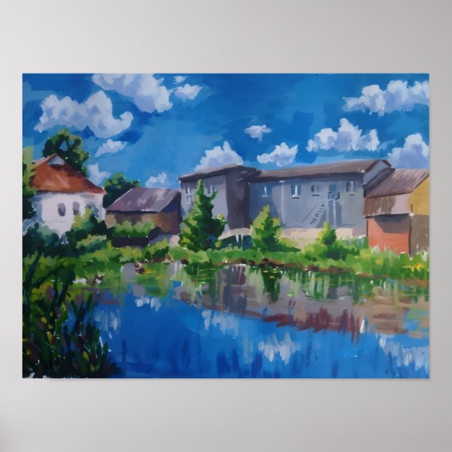 Poster von See und Landschaft (Vorne)