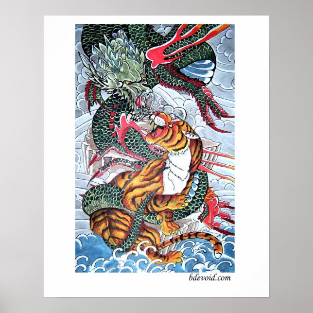 Poster von Tiger und Drachen (Vorne)