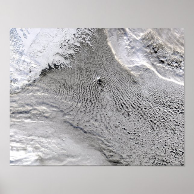 Poster Vortices nuageuses au large de l'île Jan Mayen (Devant)