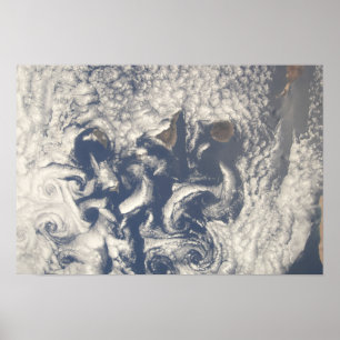 Poster Vortices nuageuses dans la région des Canaries