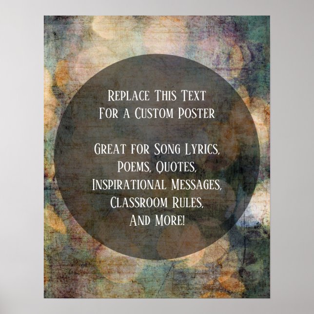Poster Vos Cercles D'Oeuvre Chaleureux De Grunge Favoris (Devant)