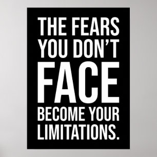 Poster Vos Craintes Deviennent Limites, Gym, Hustle, Succ