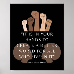 Poster Vos Mains Créer Meilleur Monde Melanin Histo Noir