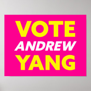 Poster Vote Andrew Yang Maire de New York Magenta