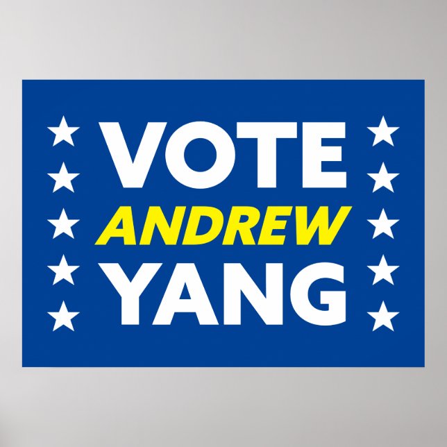 Poster Vote Andrew Yang Maire de New York Stars Blue (Devant)