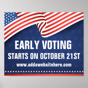 Poster Vote anticipé Élection à mi-mandat 2026 Drapeau am