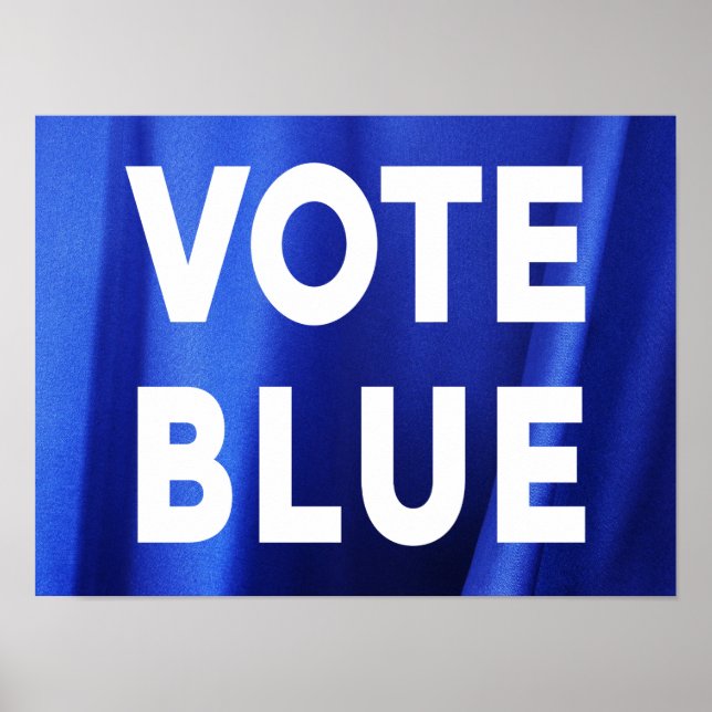 Poster Vote Blue sur Blue Silk Photo Election (Devant)
