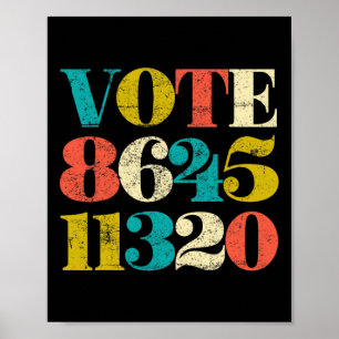 Poster Vote de couleur rétro vintage 8645 11320 Anti Trum