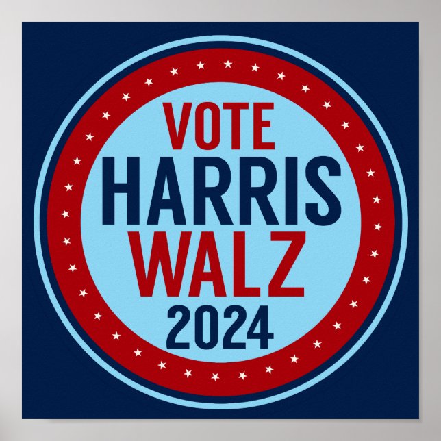 Poster Vote Harris Walz pour l'élection présidentielle de (Devant)