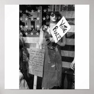 Poster Vote peace, un tirage noir et blanc