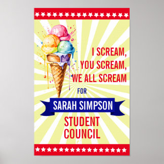 Poster Vote pour le président de classe : Bold "Scream" S