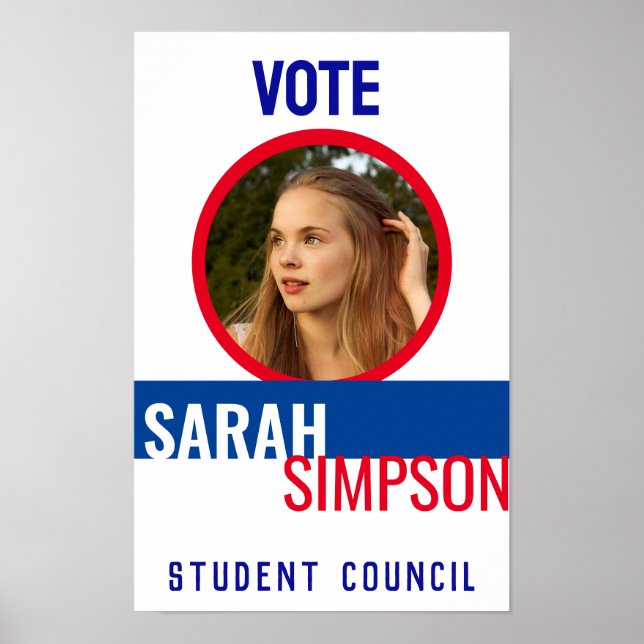 Poster Vote pour le président de classe : Élection du con (Devant)
