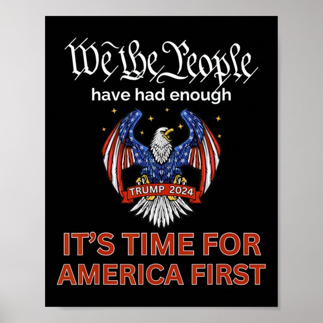 Poster Vote républicain Trump 2024 L'Amérique d'abord Nou (Devant)