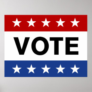 Poster Vote sur l'affiche d'affichage de jour d'élection