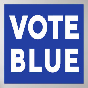 Poster Vote Texte bleu en gras Signal électoral