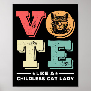 Poster Voter Rétro Comme Une Femme Sans Enfant Voter Prés